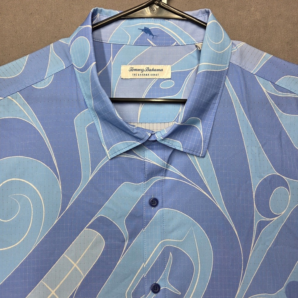 Tommy Bahama Shirt Mens 3XLB Bahama Coast Artist Series 2024 Blue Abstract